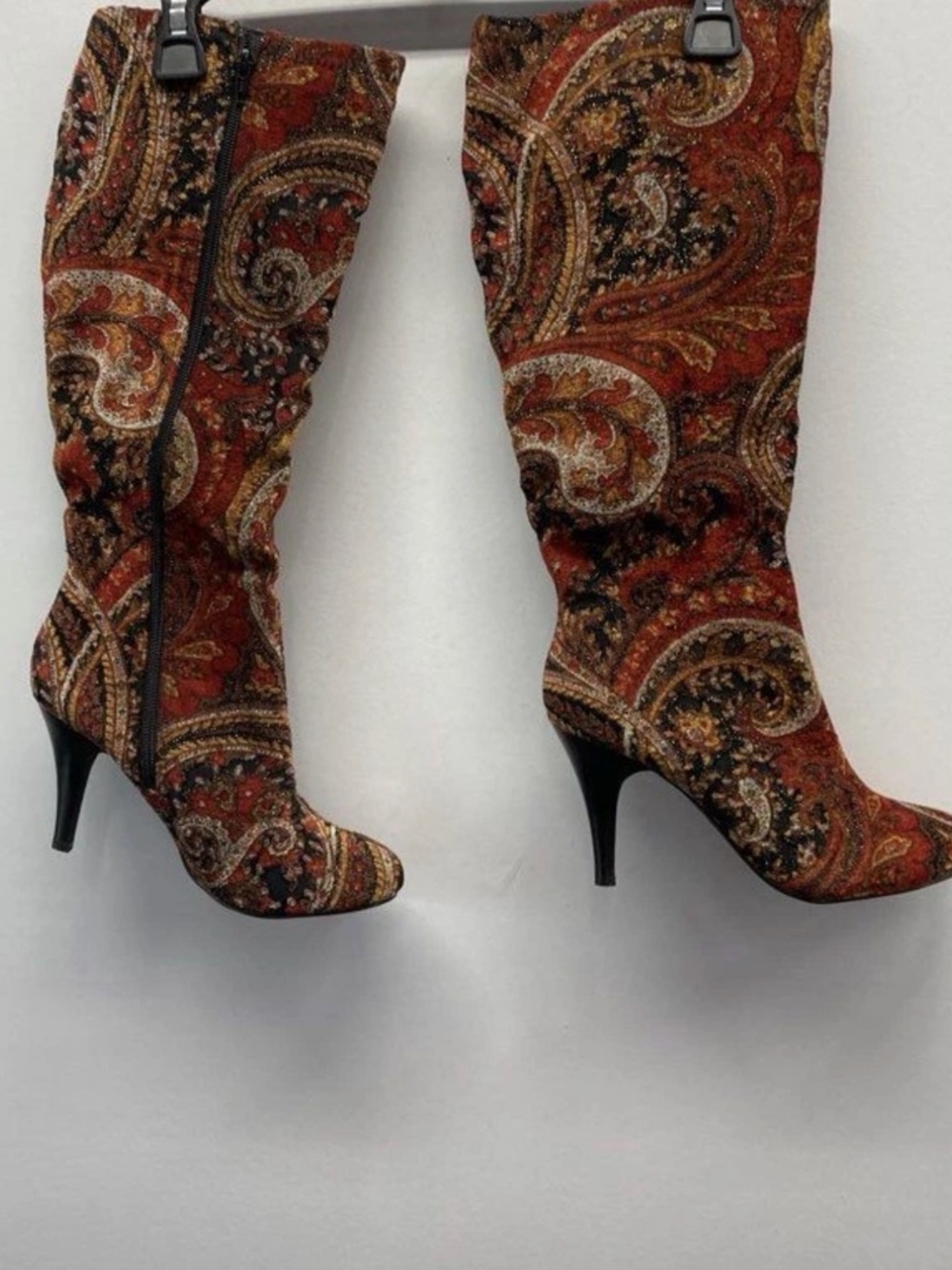 Paisley Knee-High Heeled Boots - Picture 3 of 4